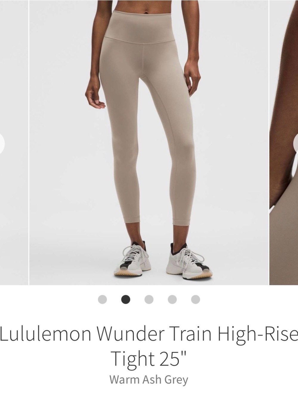 lululemon athletica Wunder Train High-Rise Leggings in Warm Ash Grey